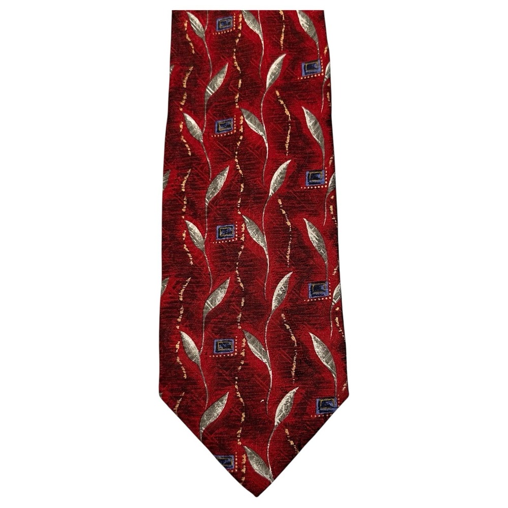 Robert Talbott Best in Class Tie Silk‎ Burgundy Floral Vines Hand Sewn USA